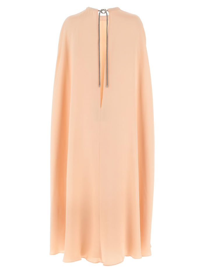 Max Mara 100% silk midi dress in pink — view 2