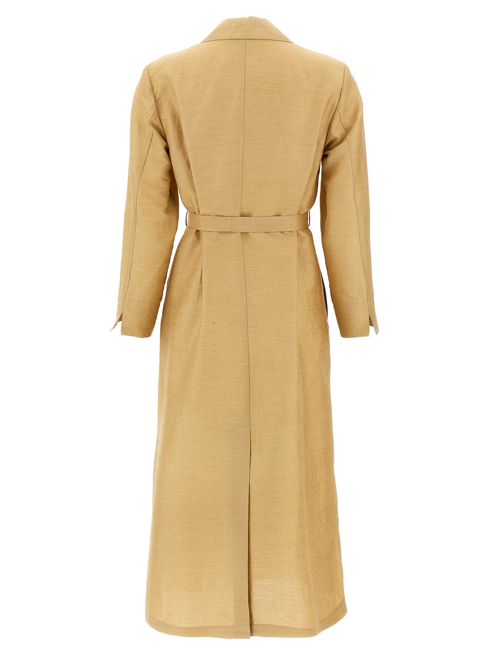 Max Mara 51% Linen coat in beige — view 2