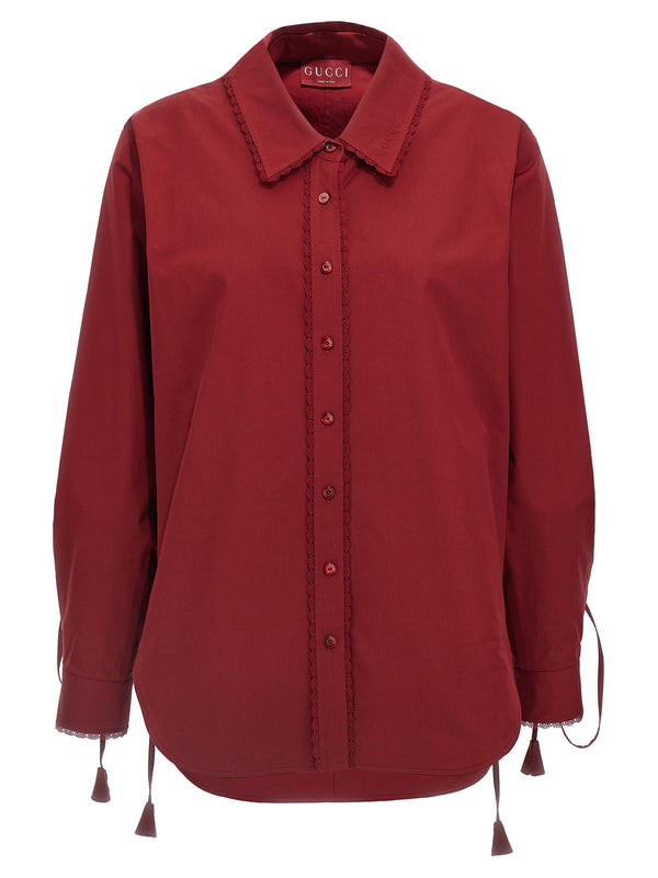 Gucci 100% cotton shirt in red