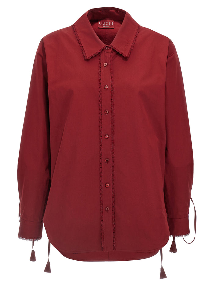 Gucci 100% cotton shirt in red