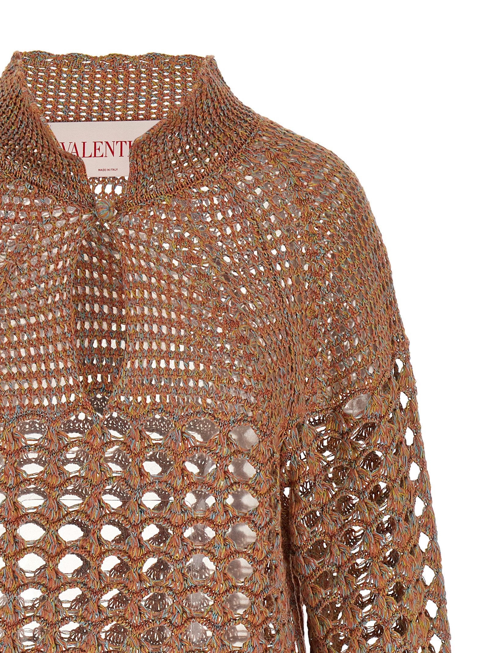 Valentino Garavani 66% linen cardigan in multicolor — view 3