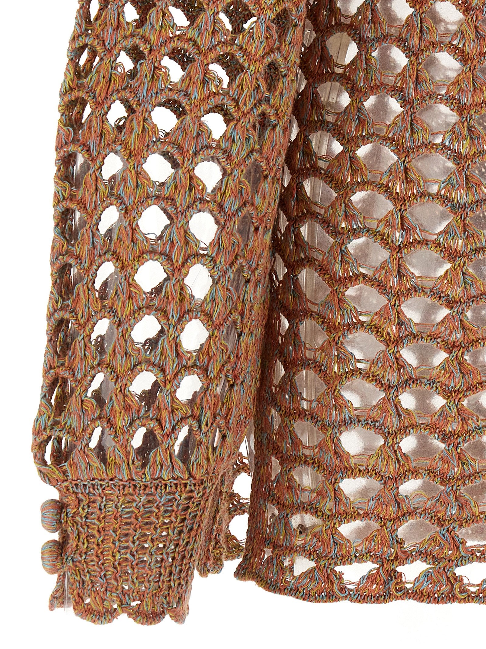 Valentino Garavani 66% linen cardigan in multicolor — view 4