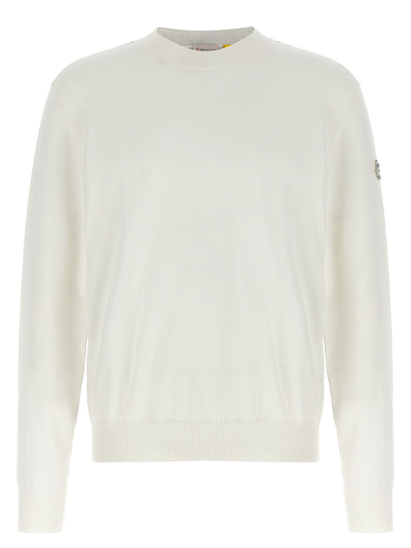 Moncler Genius 100% cotton sweater in white
