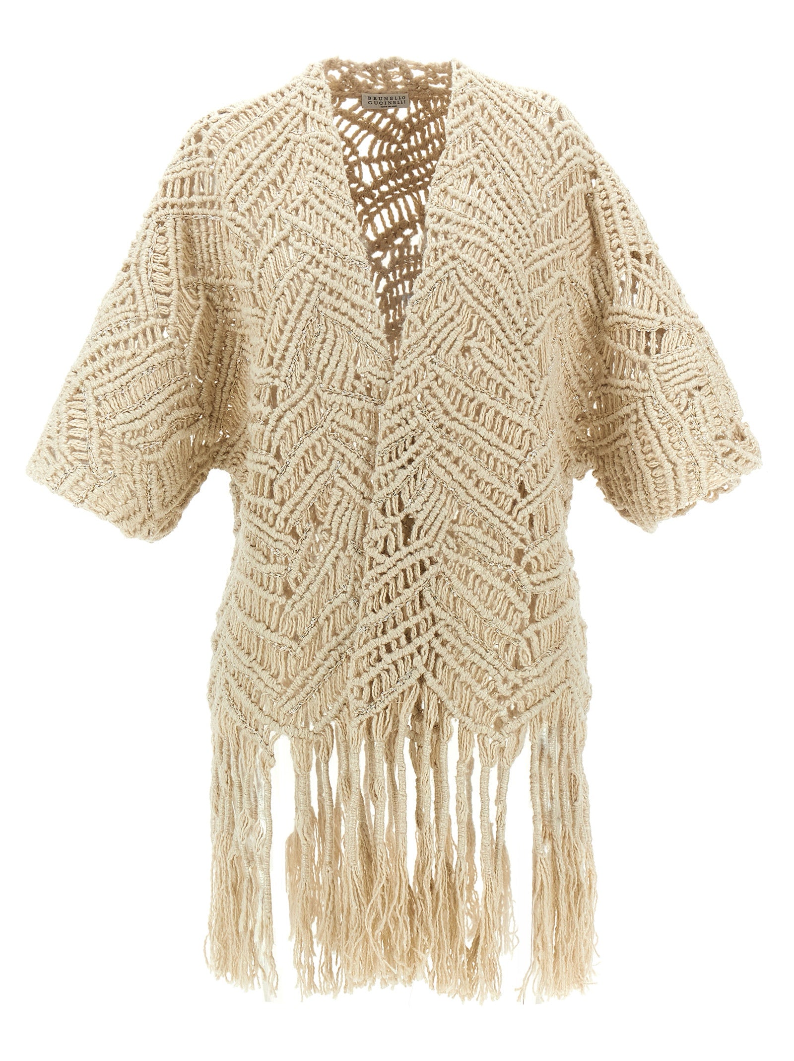Brunello Cucinelli 52% Silk cardigan in beige