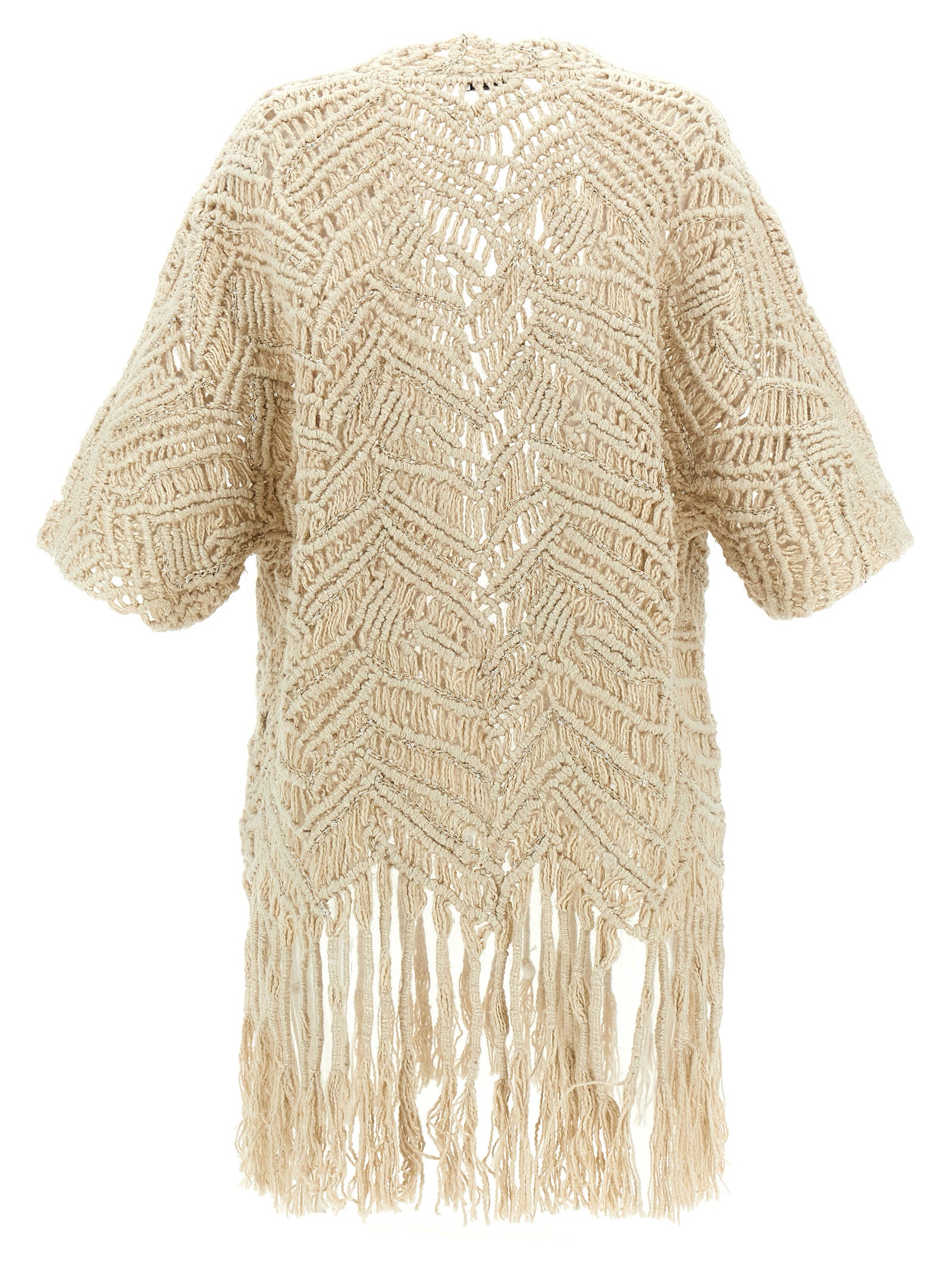 Brunello Cucinelli 52% Silk cardigan in beige — view 2