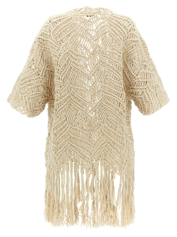 Brunello Cucinelli 52% Silk cardigan in beige — view 2