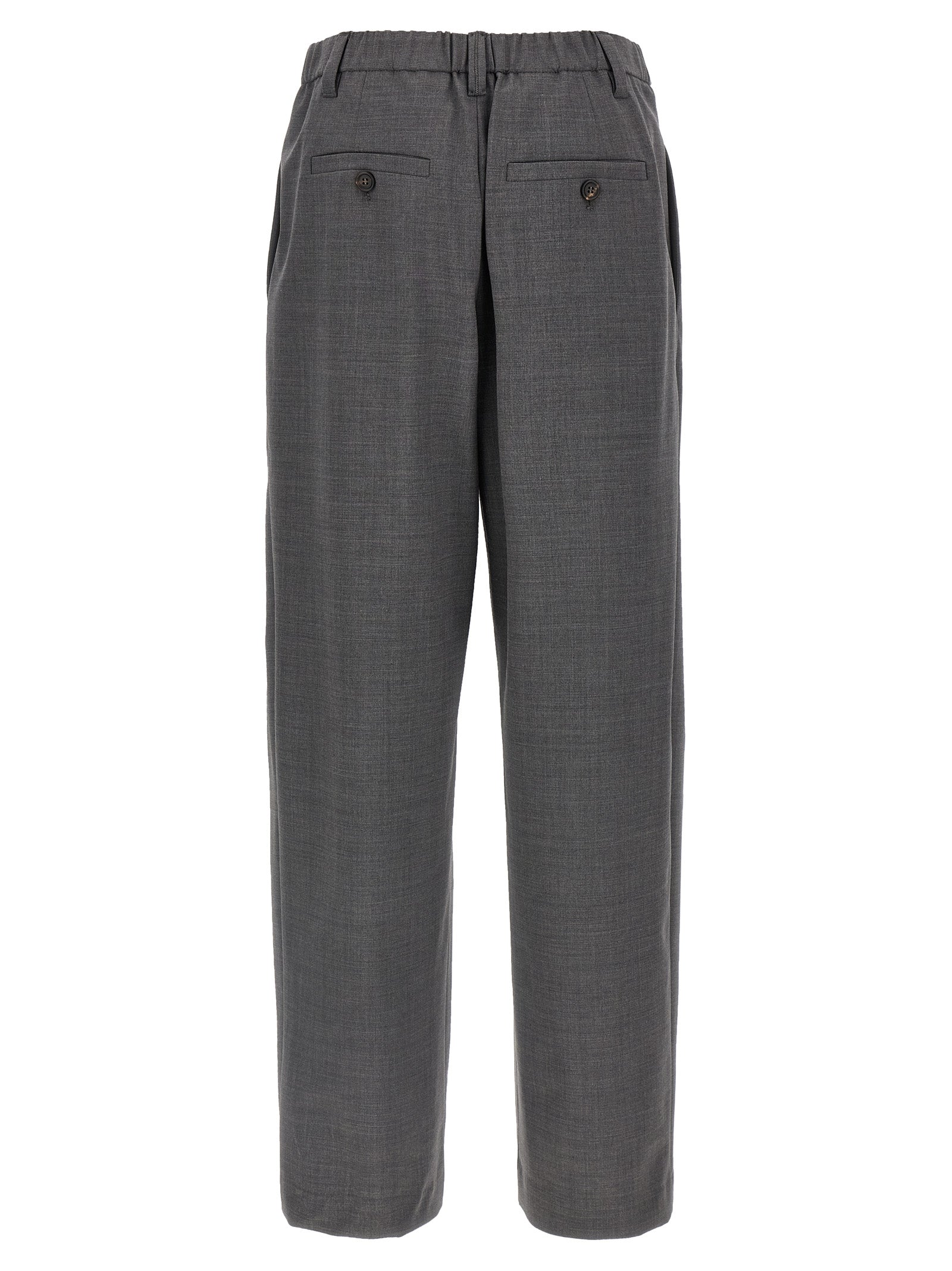 Brunello Cucinelli 75% wool trousers in gray — view 2