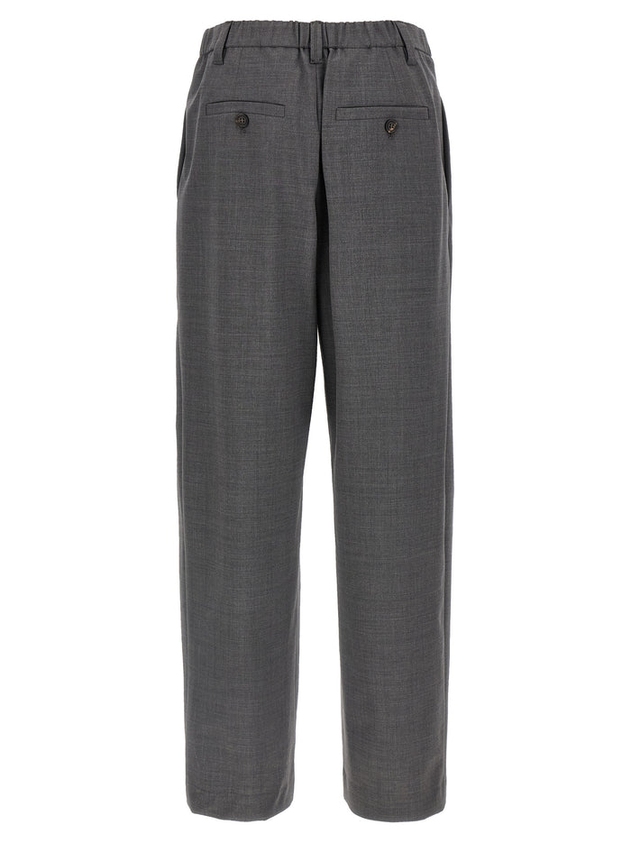 Brunello Cucinelli 75% wool trousers in gray — view 2