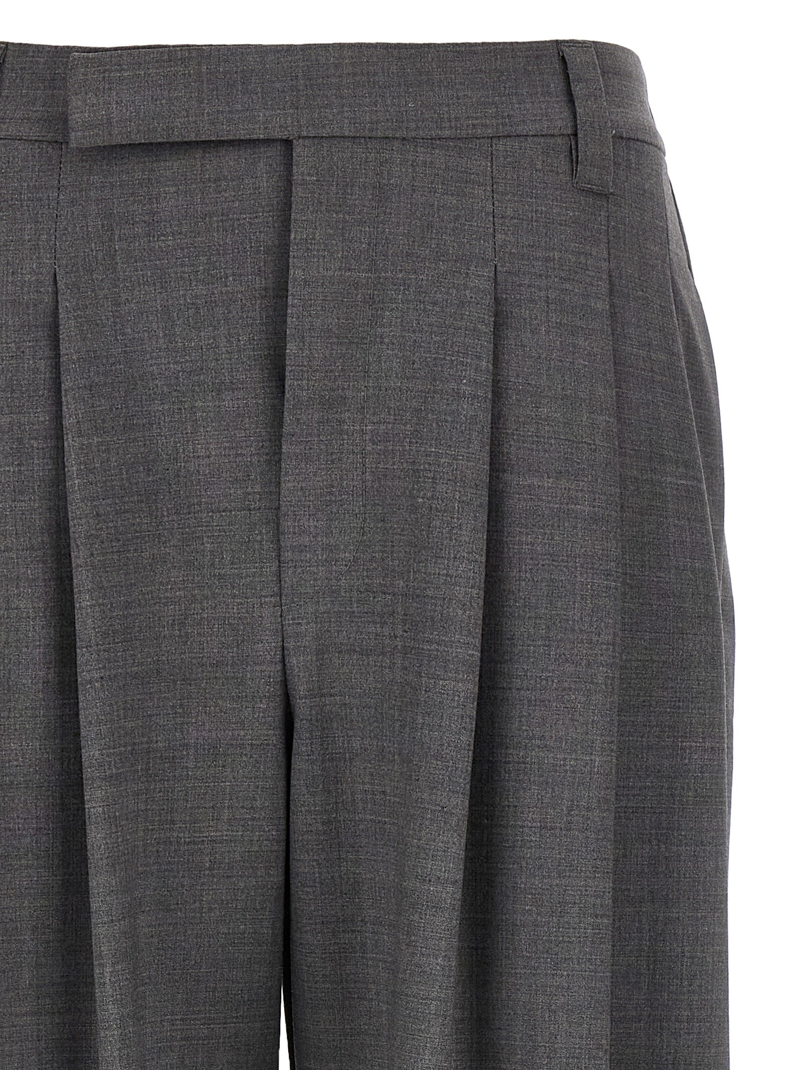 Brunello Cucinelli 75% wool trousers in gray — view 3