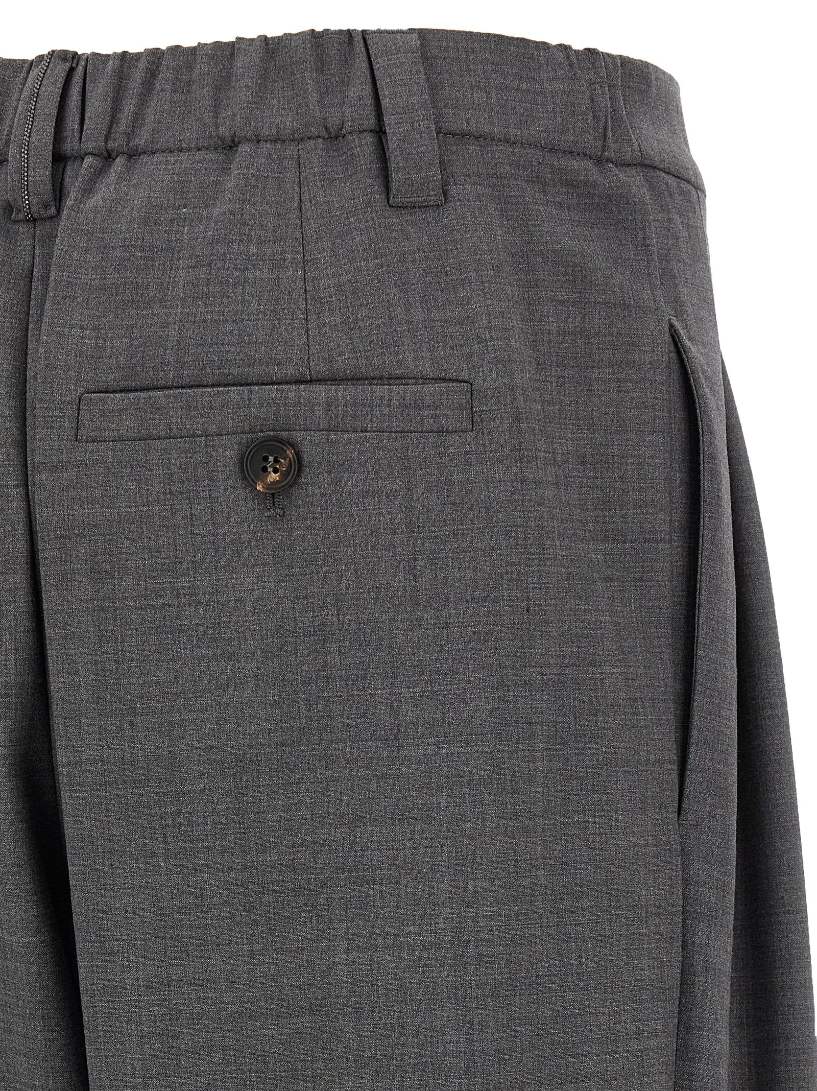 Brunello Cucinelli 75% wool trousers in gray — view 4