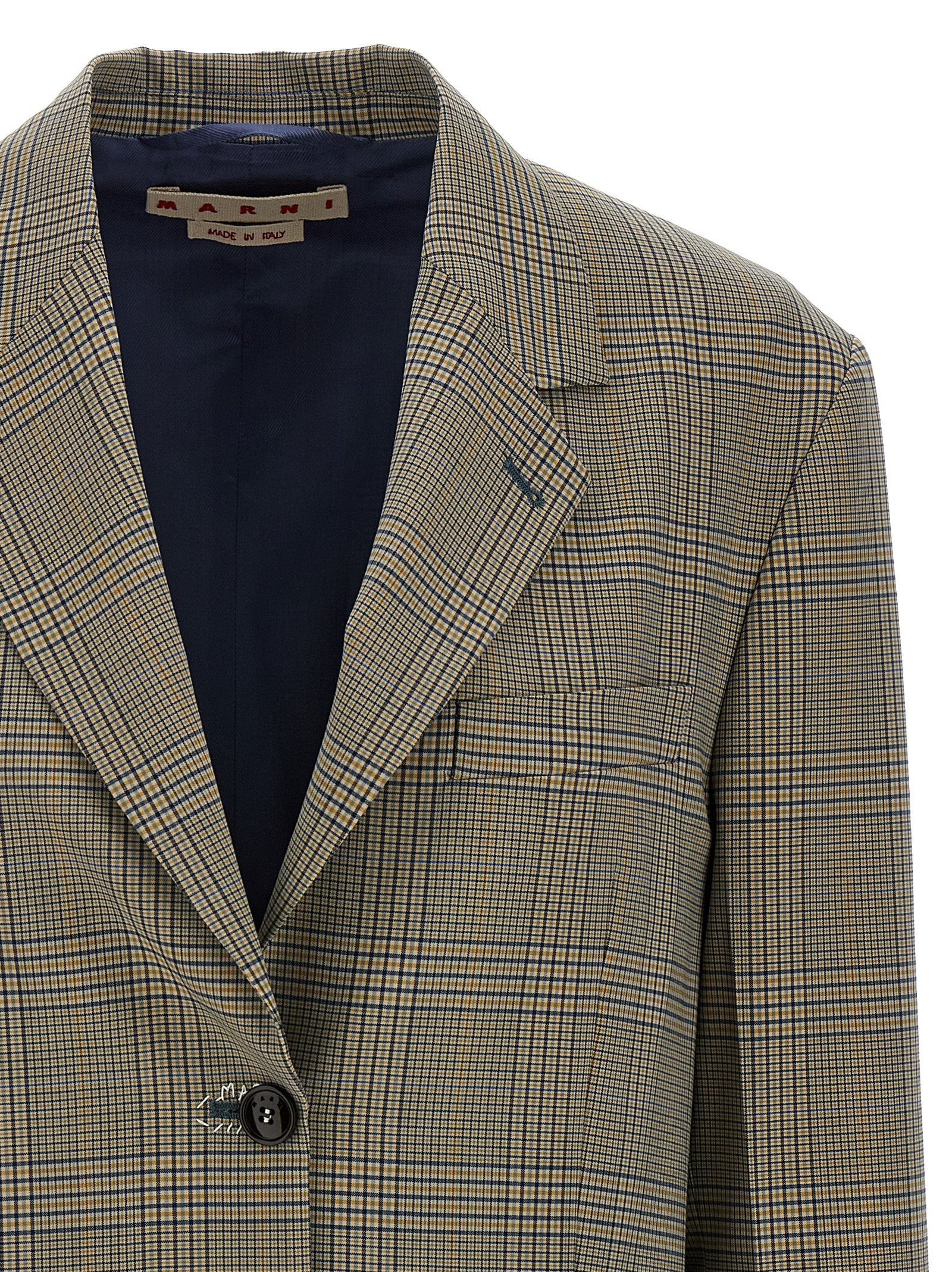 Marni wool blazer in beige — view 3