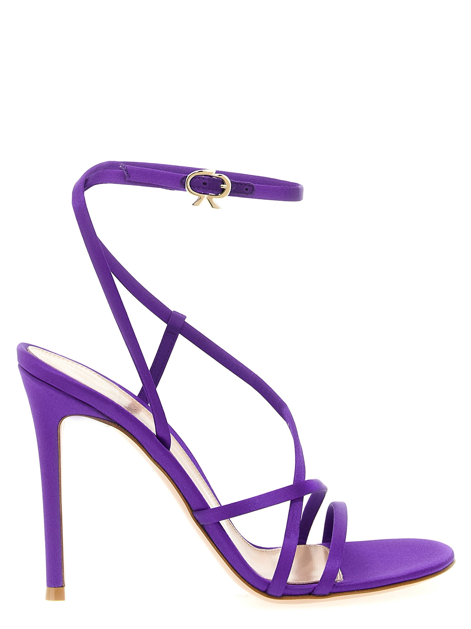 Gianvito Rossi 100% Crêpe Satin heel sandal in purple