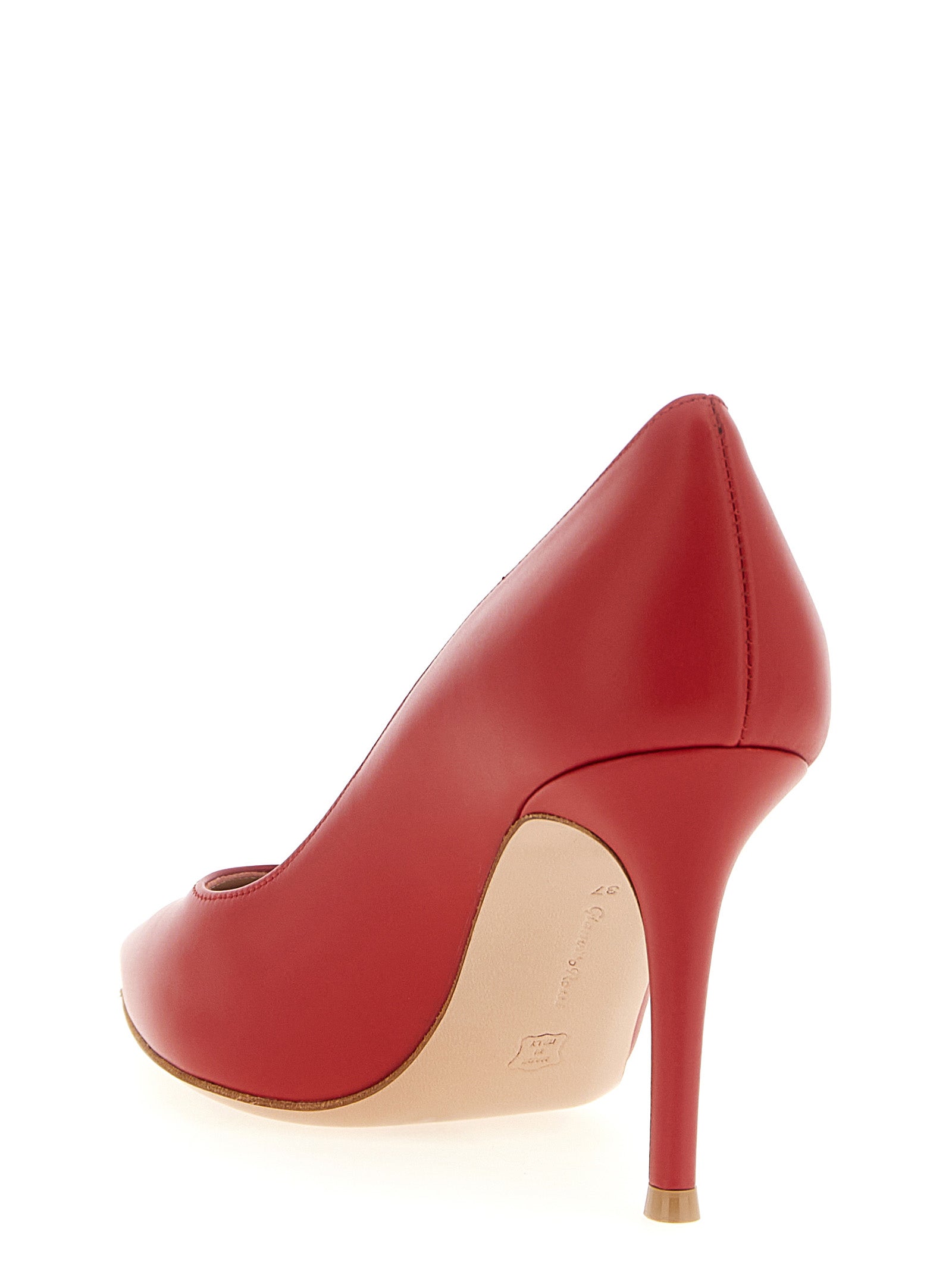 Gianvito Rossi 100% Calfskin Leather pump in red — view 3