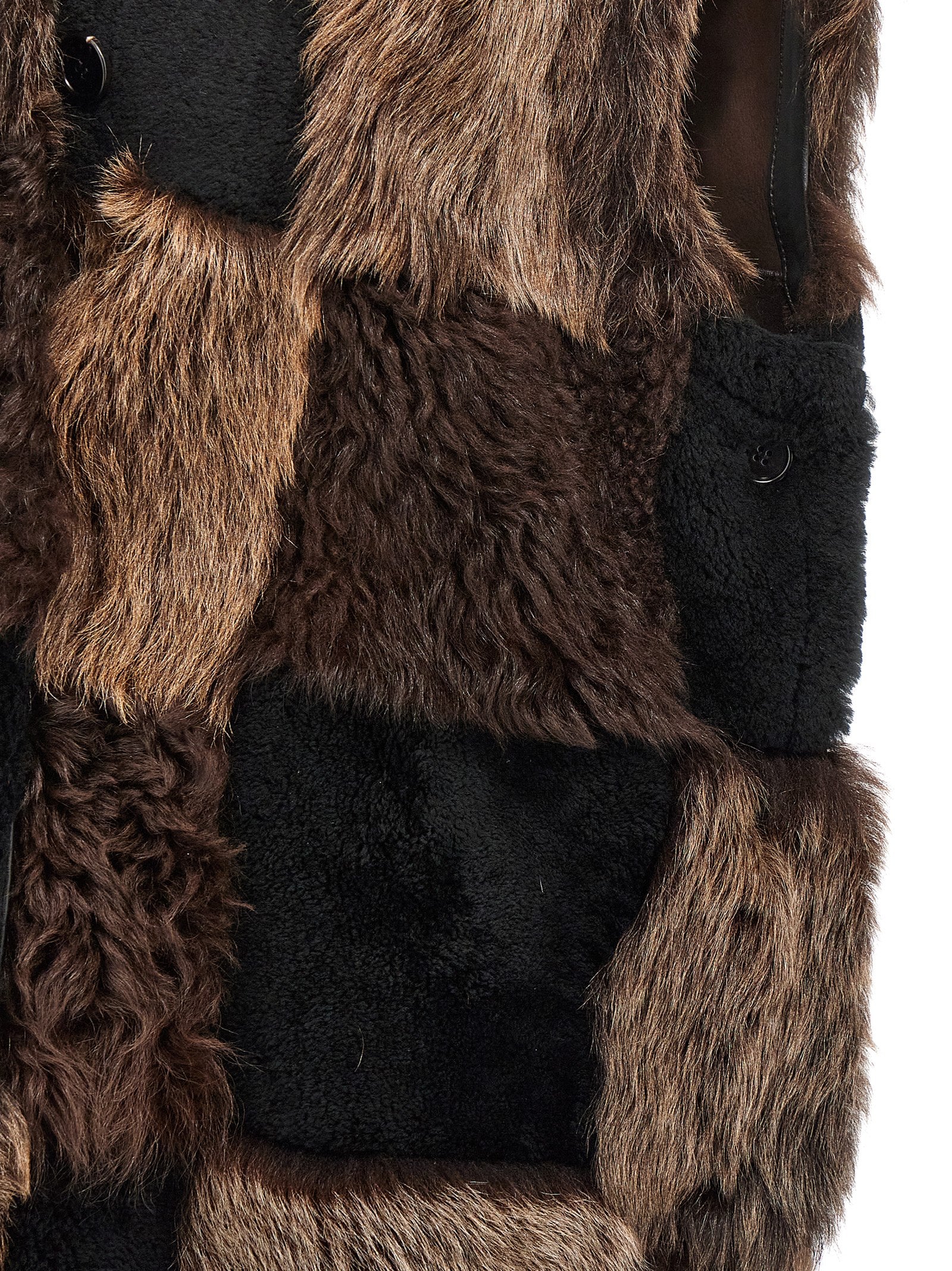 Marni 100% lamb fur vest in brown — view 4