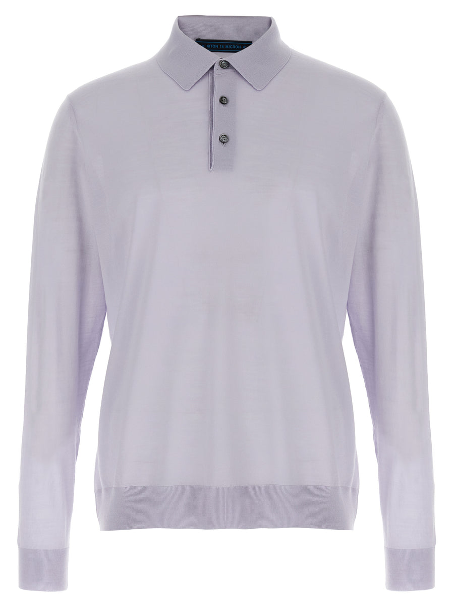Kiton 100% Wool polo in gray