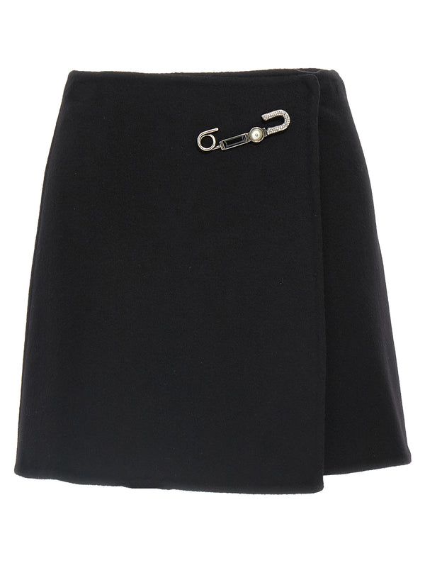 Ermanno Scervino 100% virgin wool skirt in black