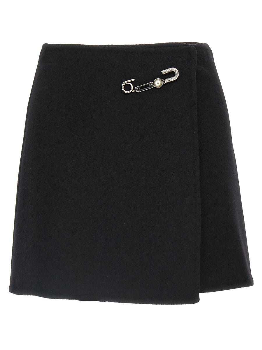 Ermanno Scervino 100% virgin wool skirt in black