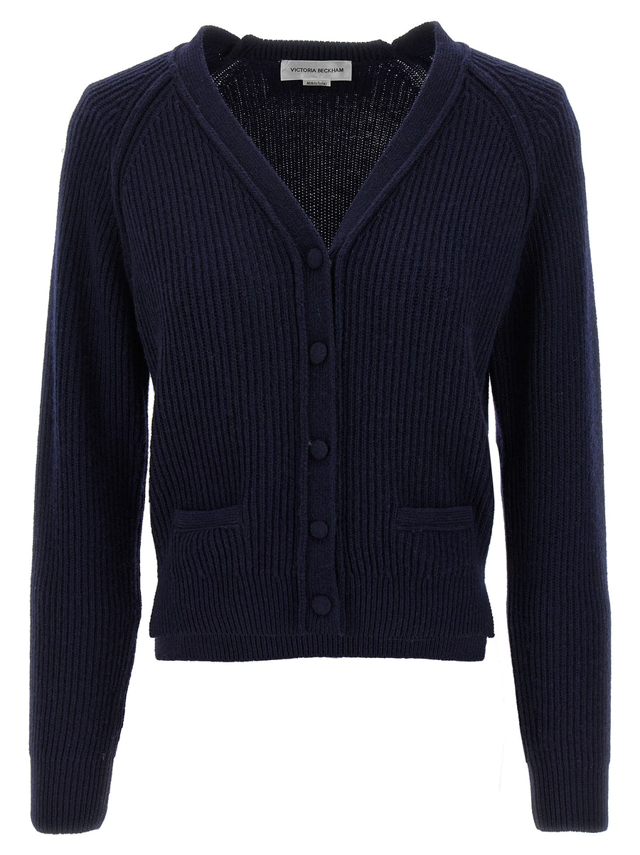 Victoria Beckham 70% wool cardigan in navy