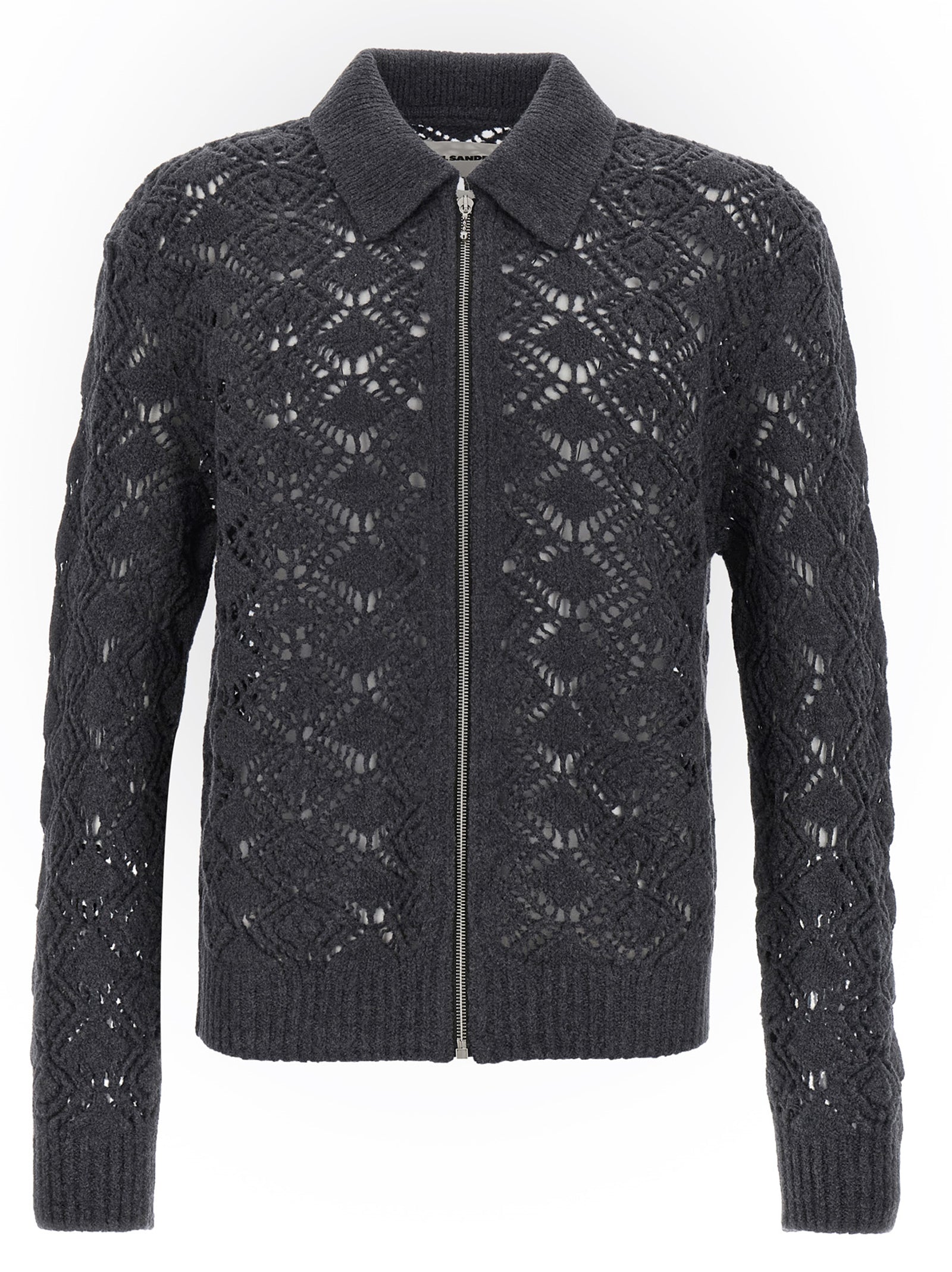 Jil Sander 100% virgin wool cardigan in gray