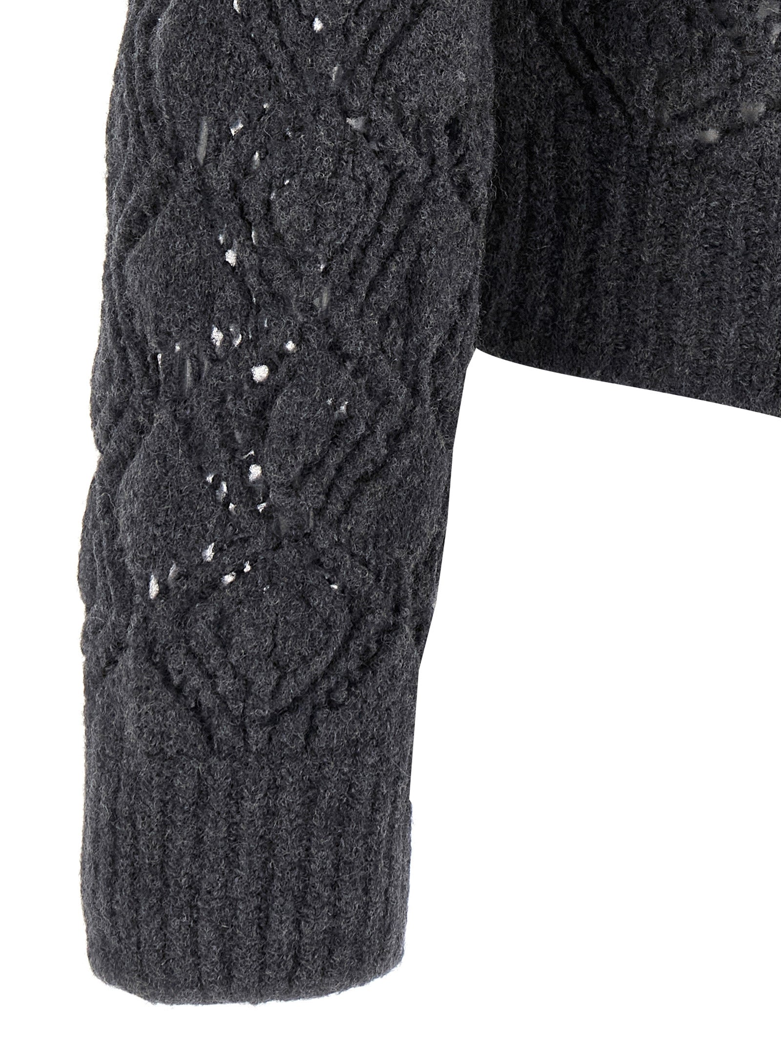 Jil Sander 100% virgin wool cardigan in gray — view 4