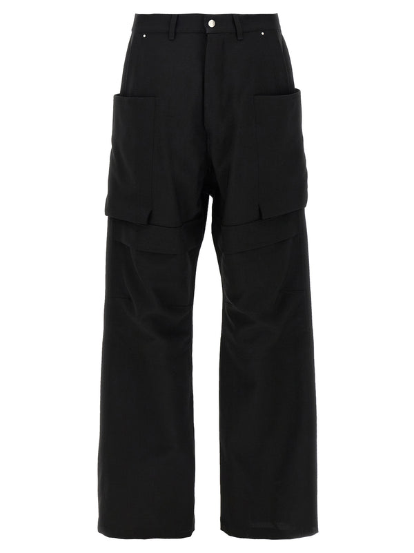 Rick Owens 100% virgin wool cargo pants in black