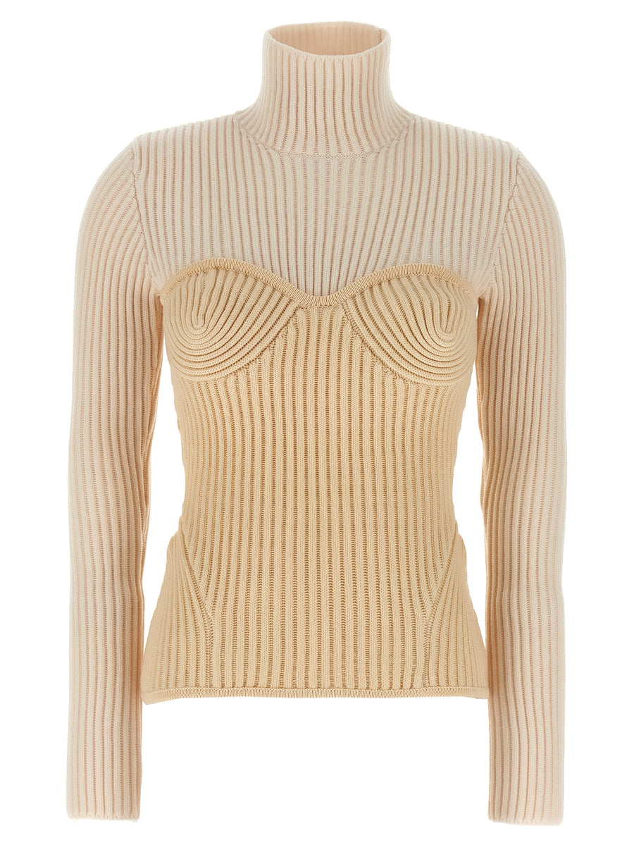 Jean Paul Gaultier 100% Merino Wool sweater in beige