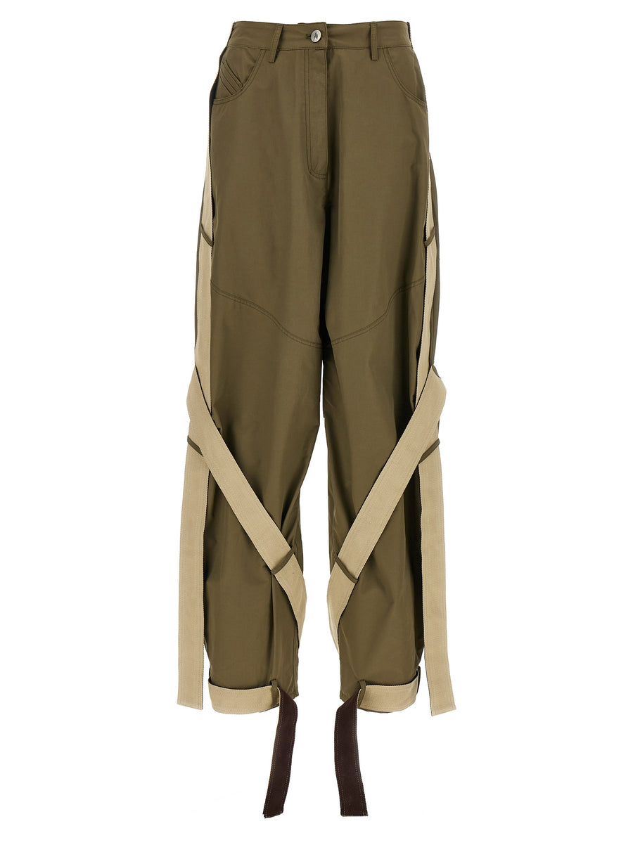 The Attico 64% Cotton 36% Polyamide cargo pants in green