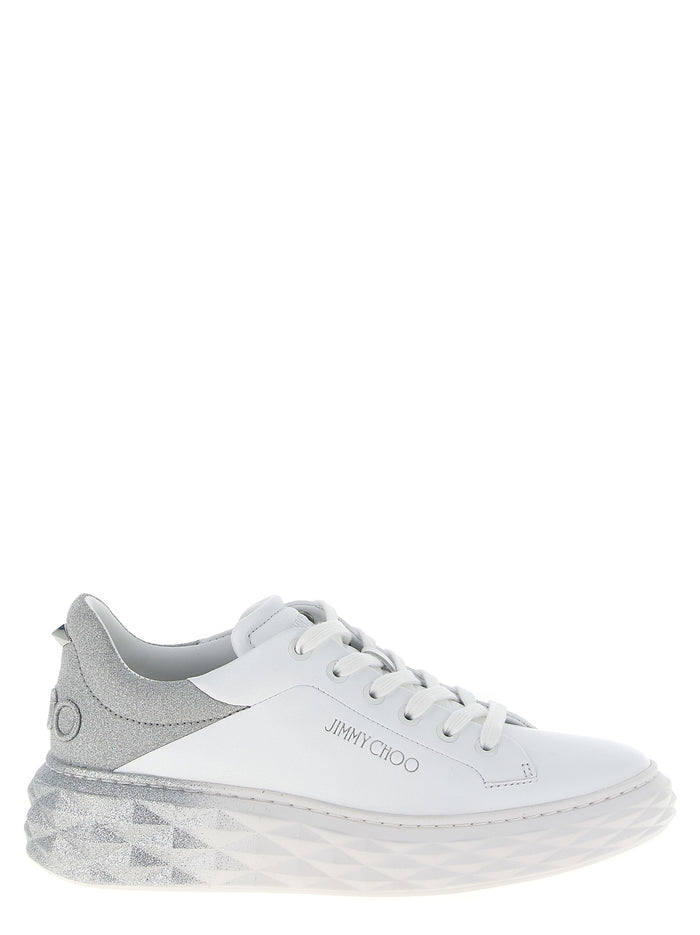 Jimmy Choo 55% Leather sneaker in silver