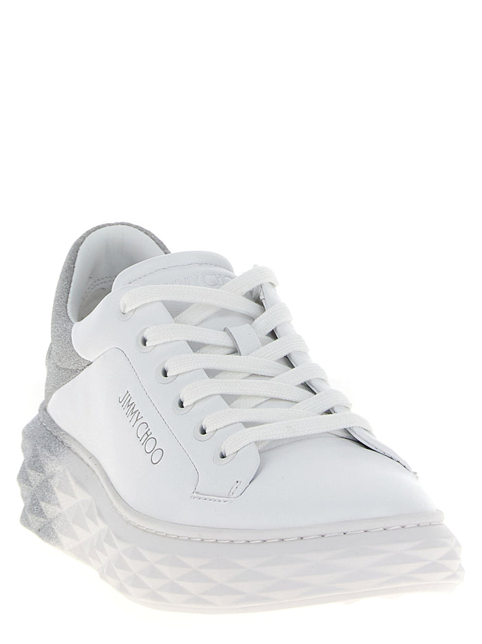 Jimmy Choo 55% Leather sneaker in silver — view 2