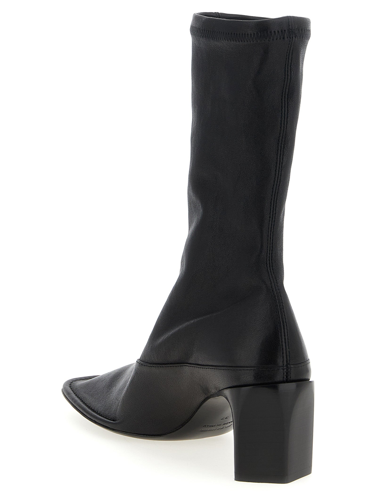 Jil Sander 100% lamb leather boot in black — view 3
