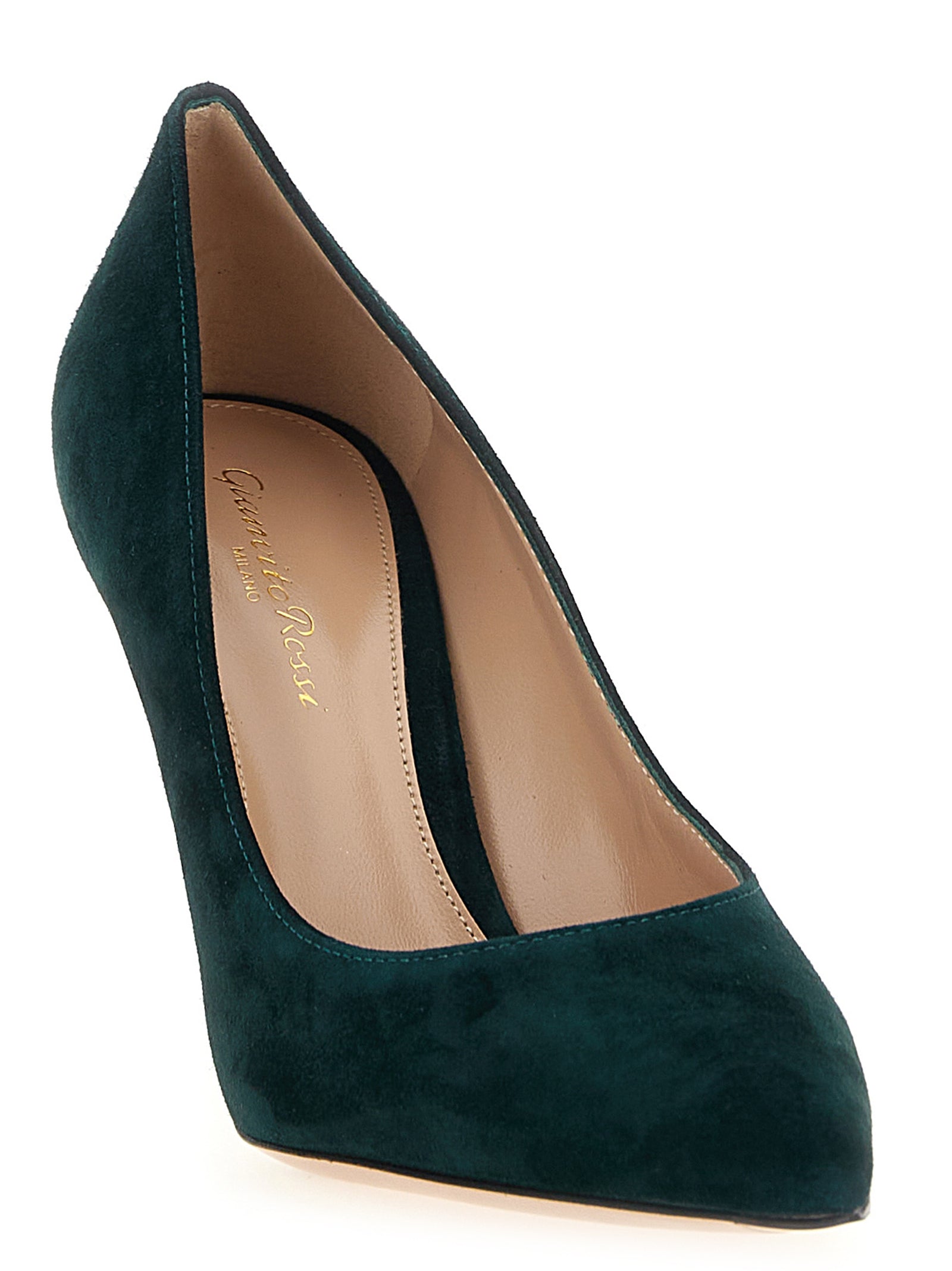 Gianvito Rossi 100% suede leather pump in green — view 2