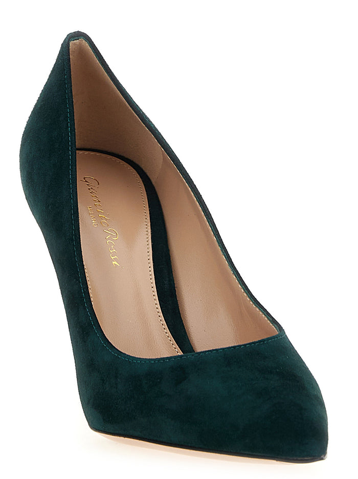 Gianvito Rossi 100% suede leather pump in green — view 2