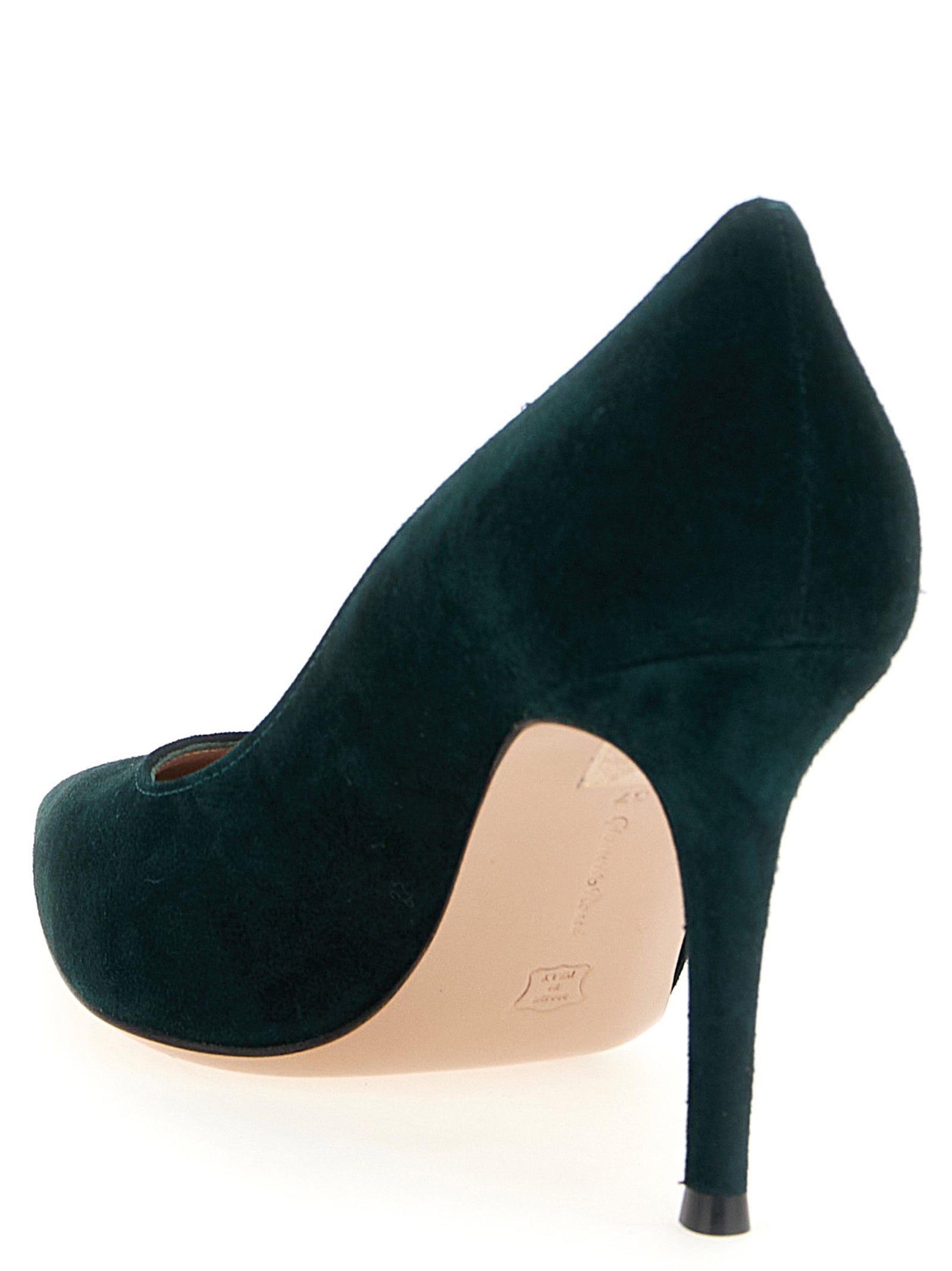 Gianvito Rossi 100% suede leather pump in green — view 3