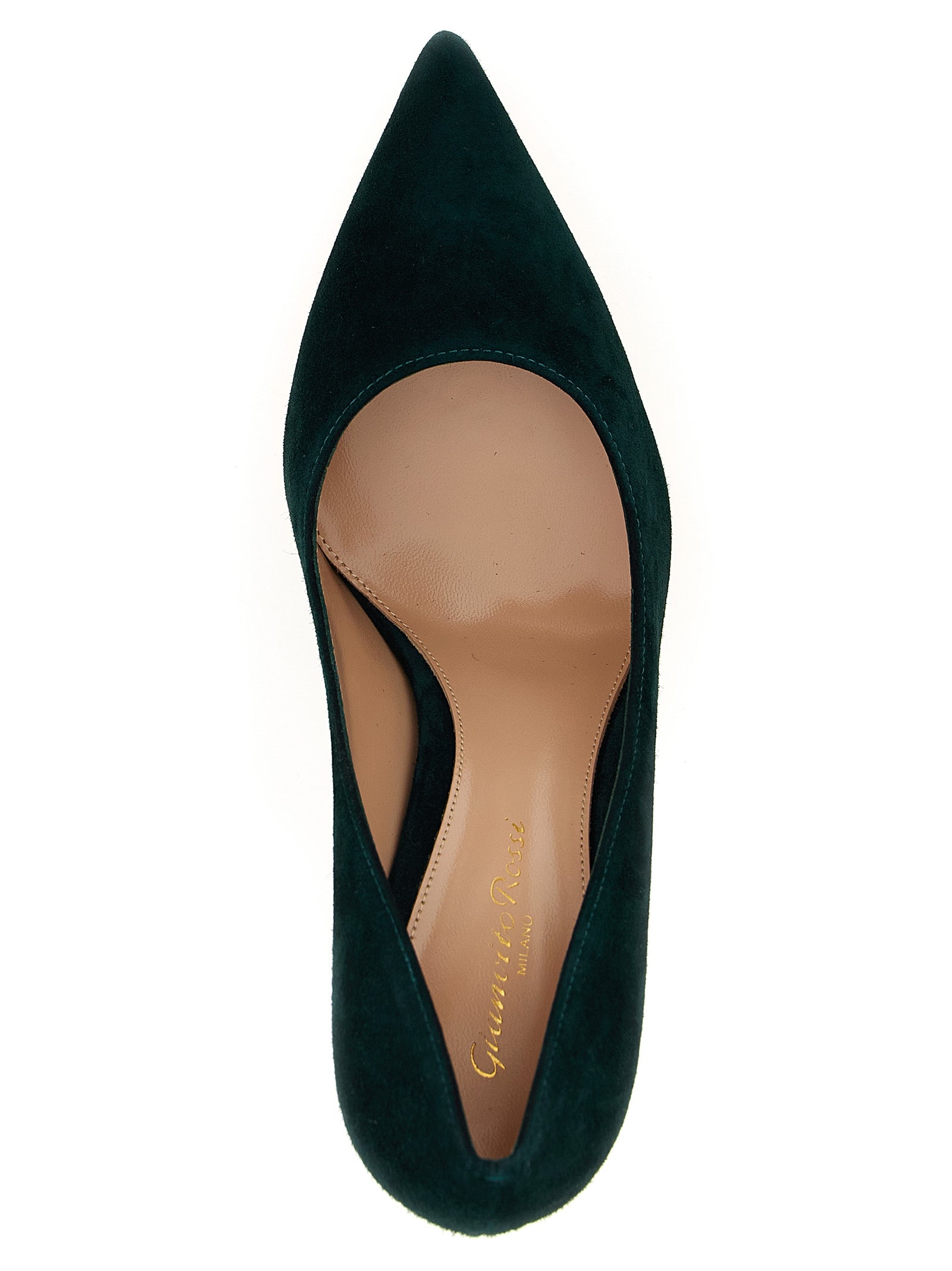 Gianvito Rossi 100% suede leather pump in green — view 4