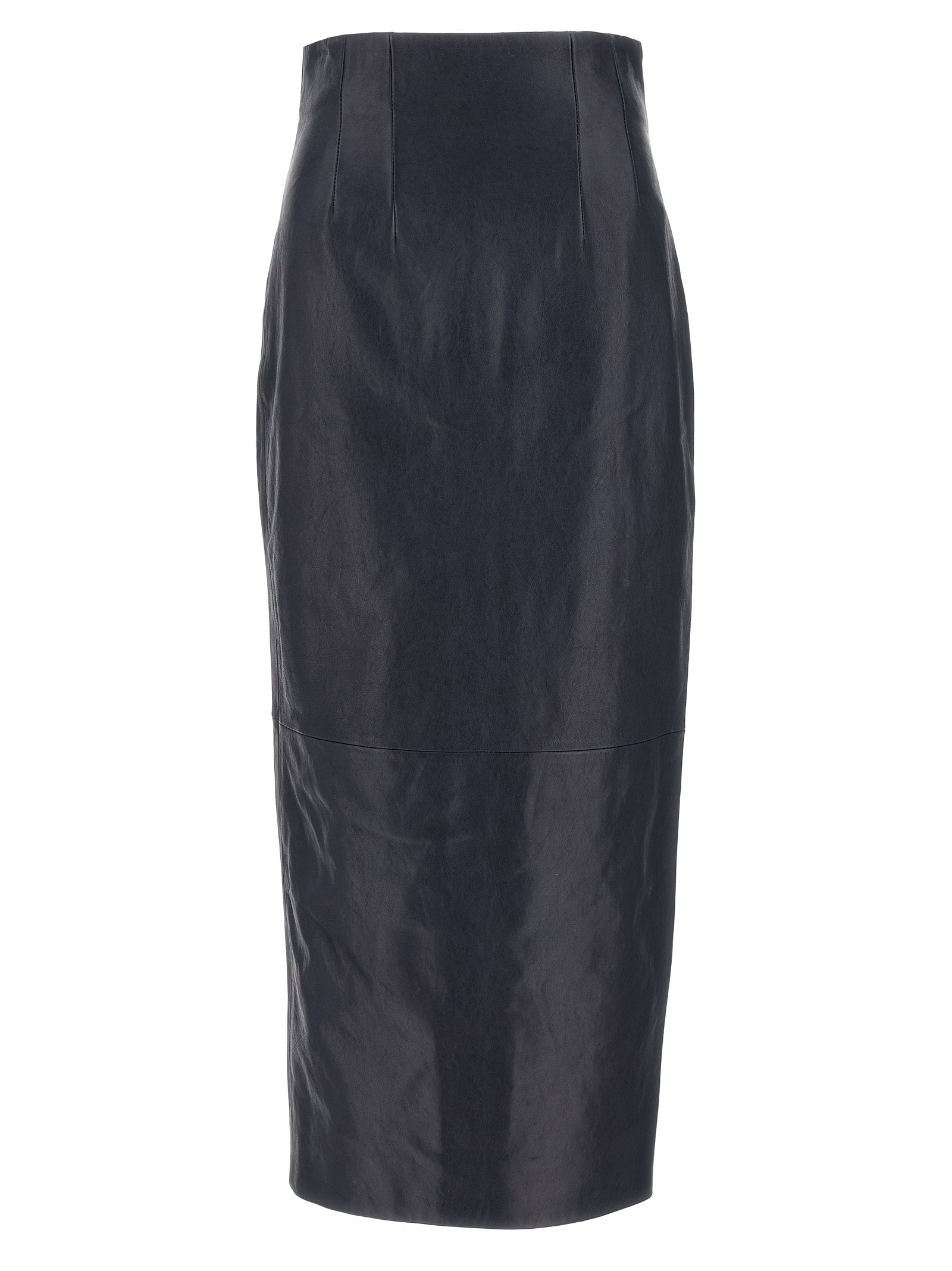 Khaite 100% Lamb Leather skirt in blue
