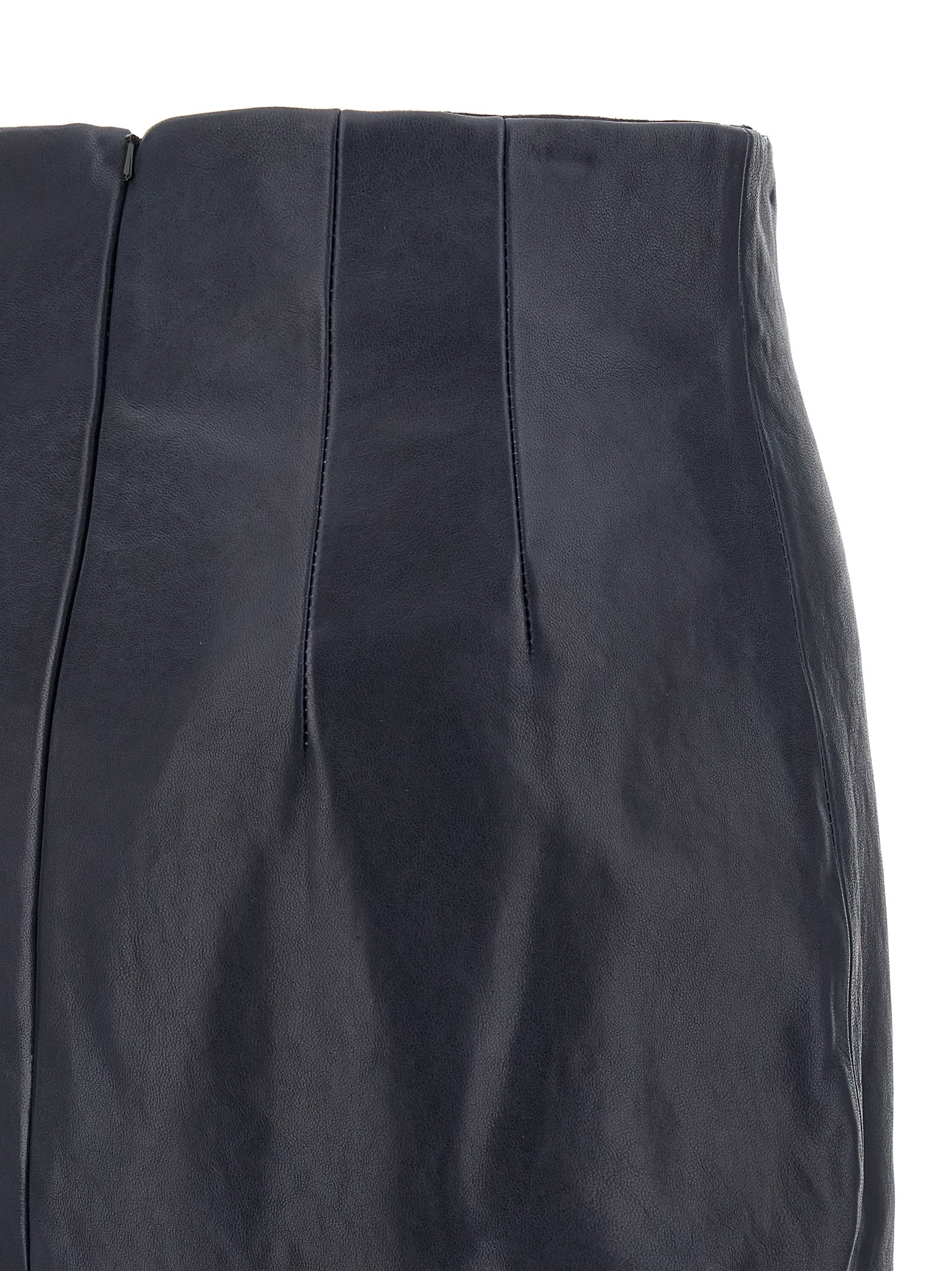 Khaite 100% Lamb Leather skirt in blue — view 4