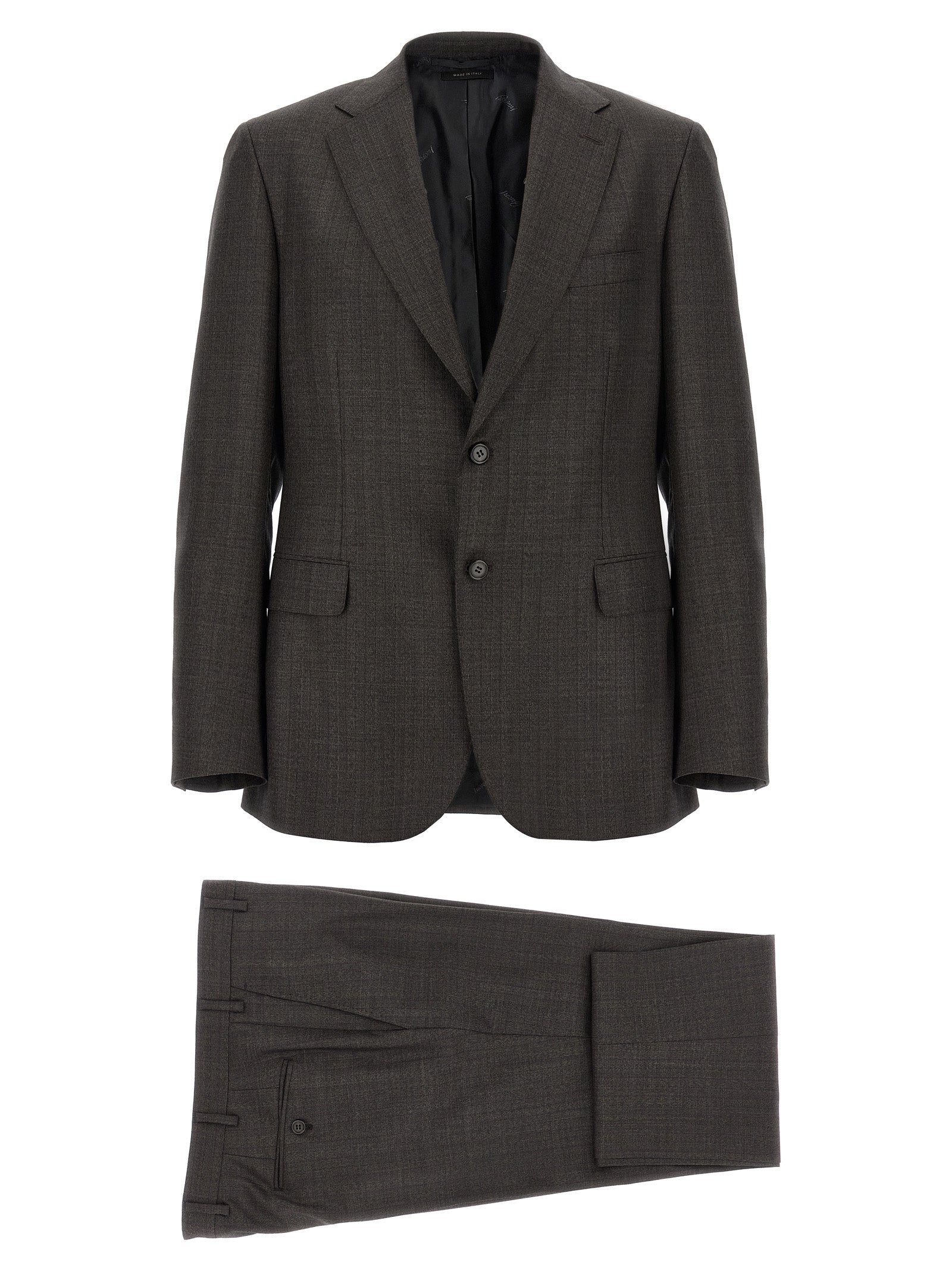 Brioni 100% wool suit in brown