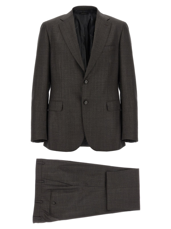 Brioni 100% wool suit in brown