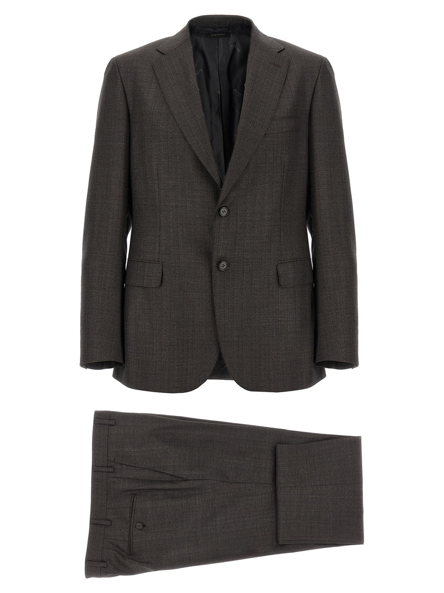 Brioni 100% wool suit in brown