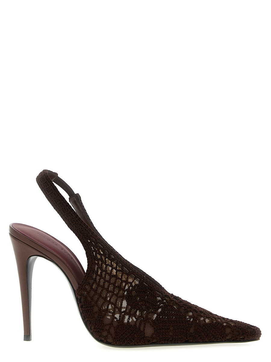Magda Butrym 75% cotton slingback heel in brown