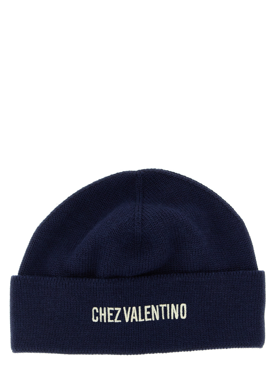 Valentino Garavani VA315584BM 60% cotton beanie in navy