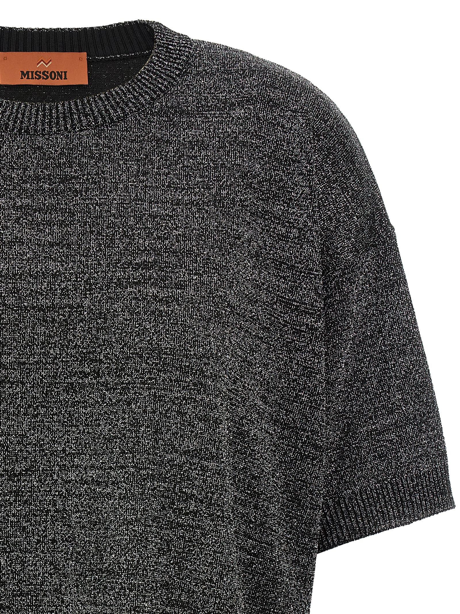 Missoni 88% viscose t-shirt in silver — view 3