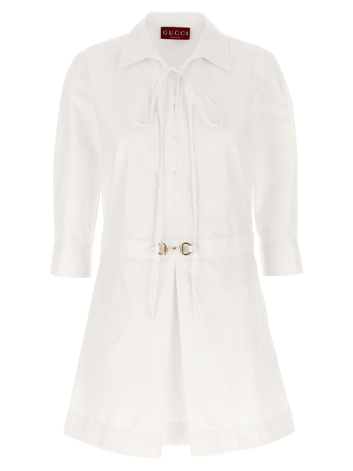 Gucci 100% Cotton shirt dress in white
