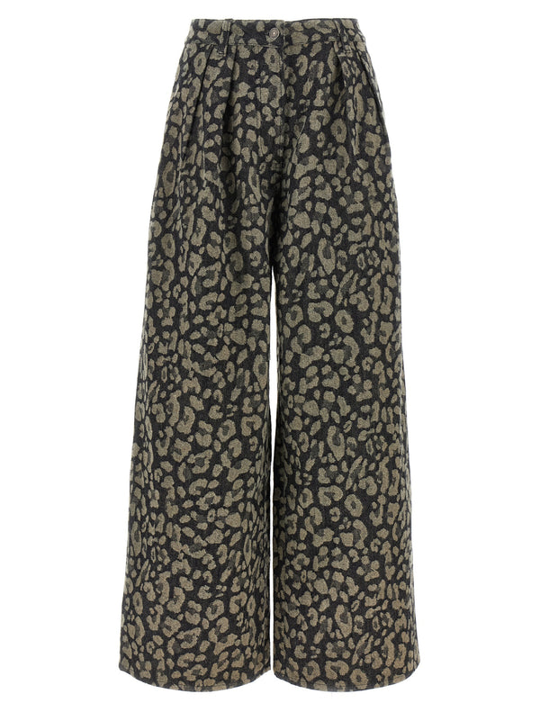 Alanui 68% cotton trousers in multicolor