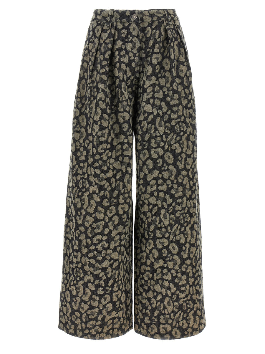 Alanui 68% cotton trousers in multicolor