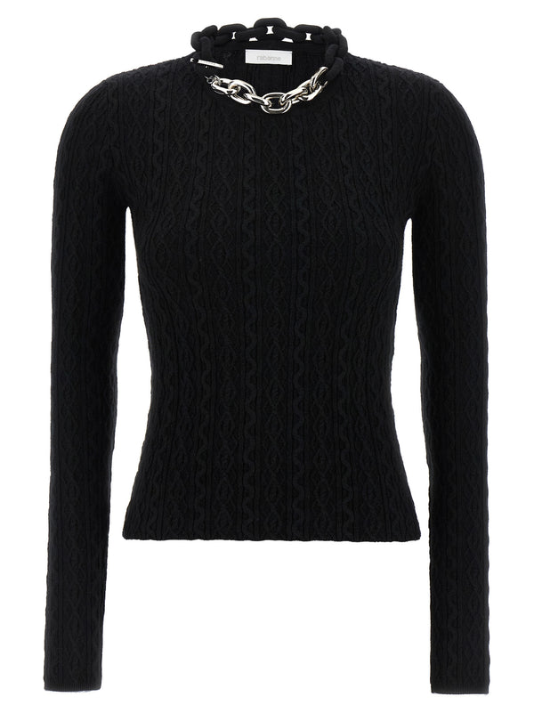 Paco Rabanne 90% wool sweater in black