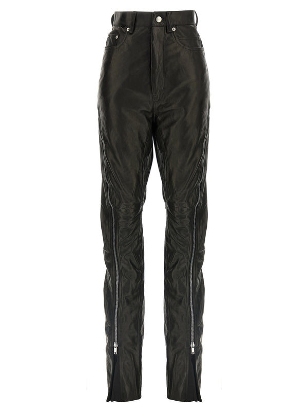 Rick Owens 100% Leather trousers in black