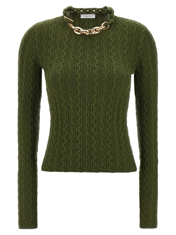 Paco Rabanne 90% wool sweater in green