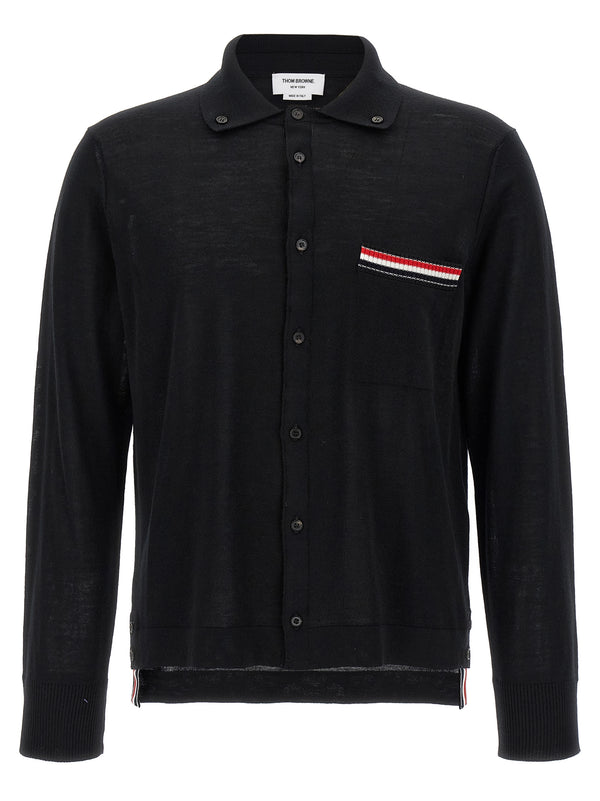 Thom Browne 100% Virgin Wool cardigan in black