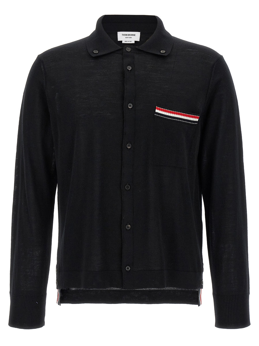 Thom Browne 100% Virgin Wool cardigan in black